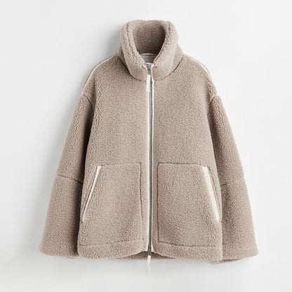 JO | Warm teddy fleece jacket with zipper for women