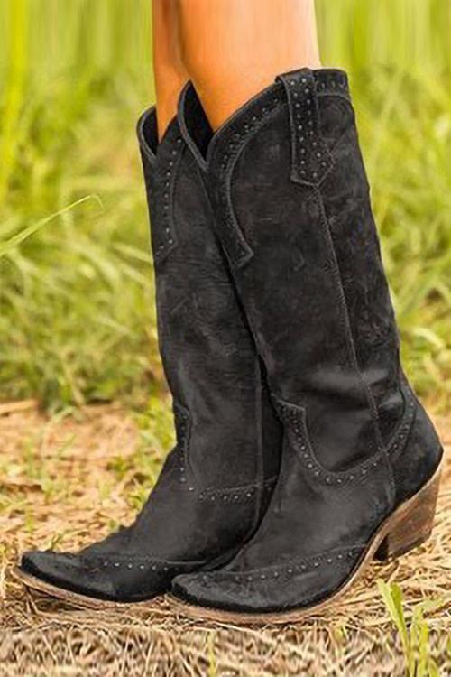 Rustic western cowboy boots