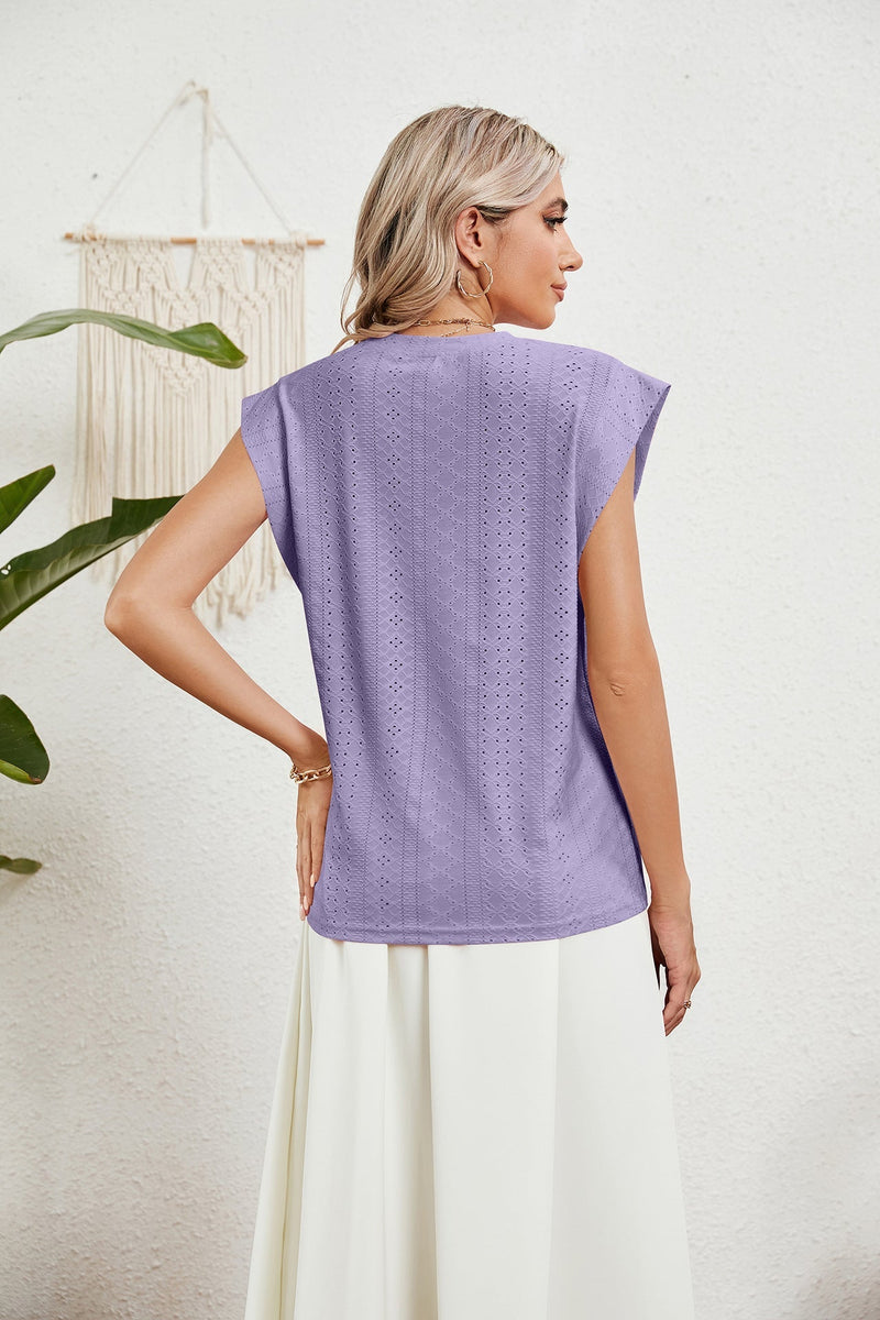 JO | Gilet d'été T-shirt à manches courtes creuses