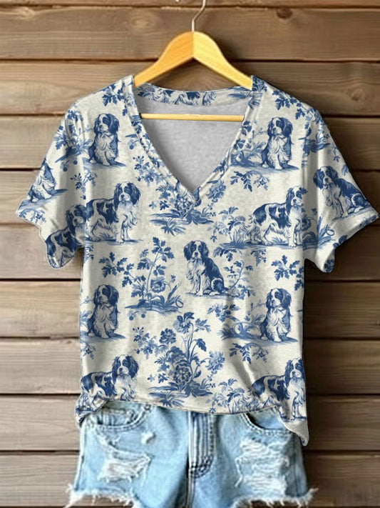 Women's Cavalier King Charles Spaniel Print T-shirt artswardrobe