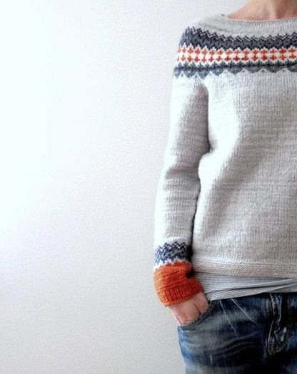 JO | Gray boho-style sweater