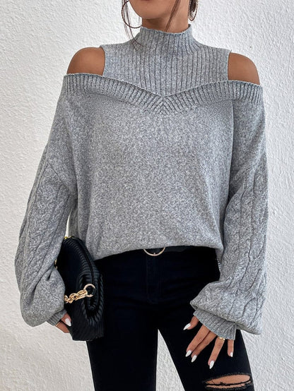 JO | MW Gray sweater with open shoulders