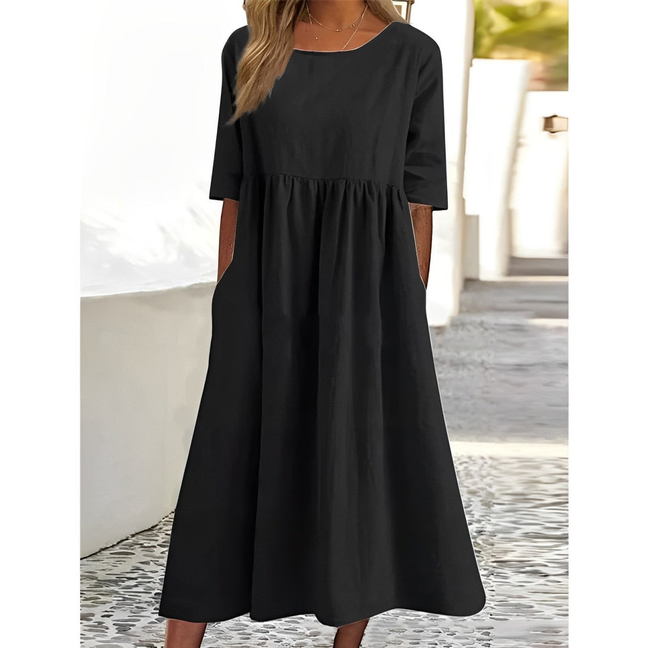 KS | Plain midi dress