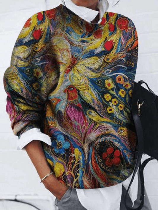 JO | Flowers and peacocks sweater