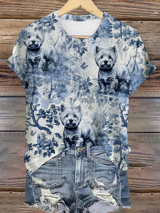 Comstylish Women's Animals Dog Printed T-shirts