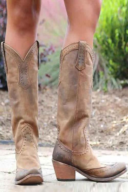 Rustic western cowboy boots