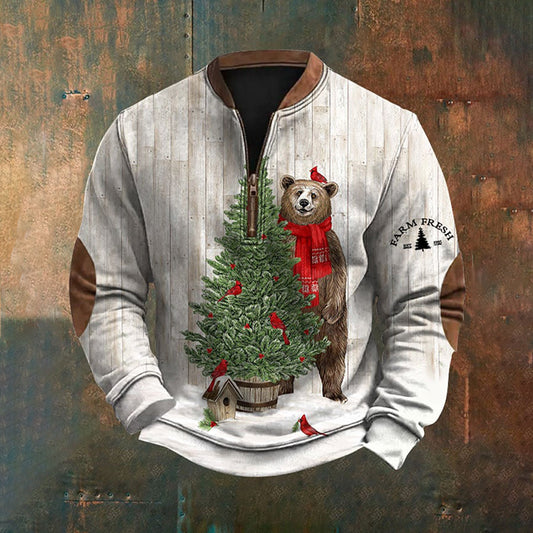 Men's Farm Fresh Christmas Tree Nc Casual Pullover Sweatshirt artswardrobe