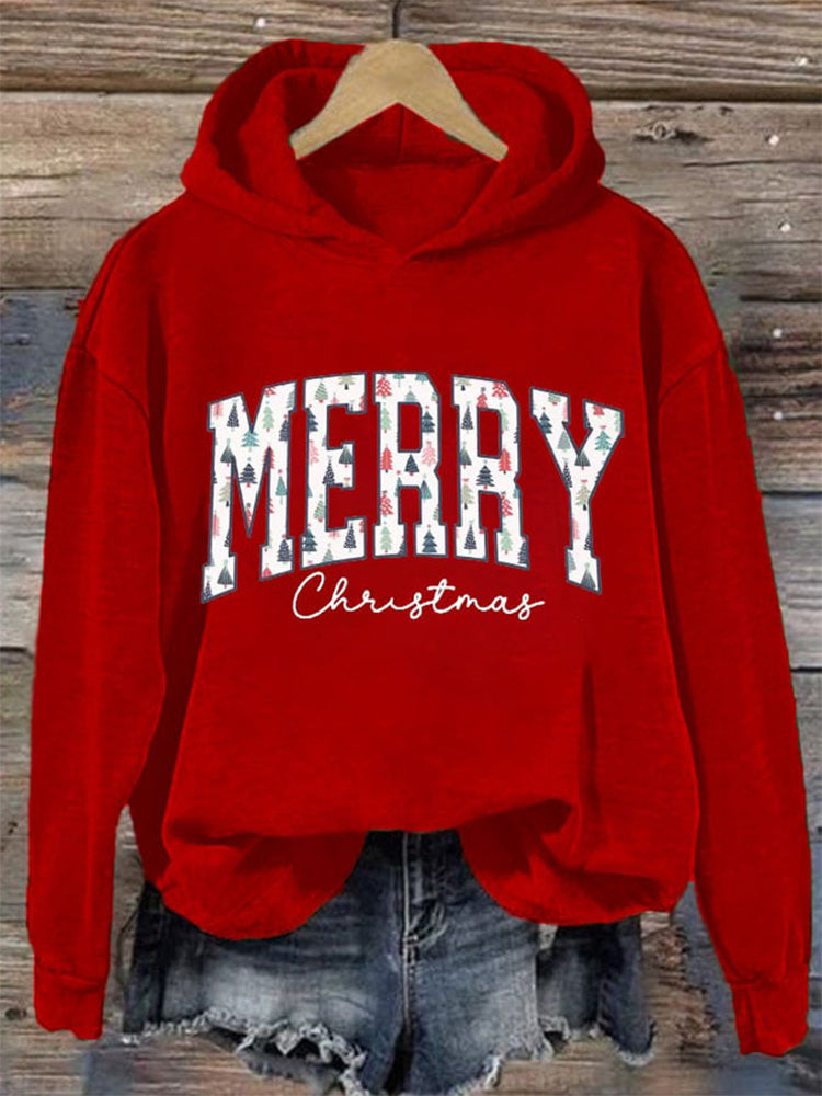 Comstylish Women's Christmas Tree Printed Hoodie