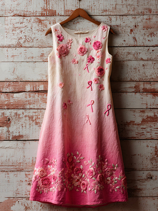 Women's Elegant Rose Pink Gradient Mini Dress