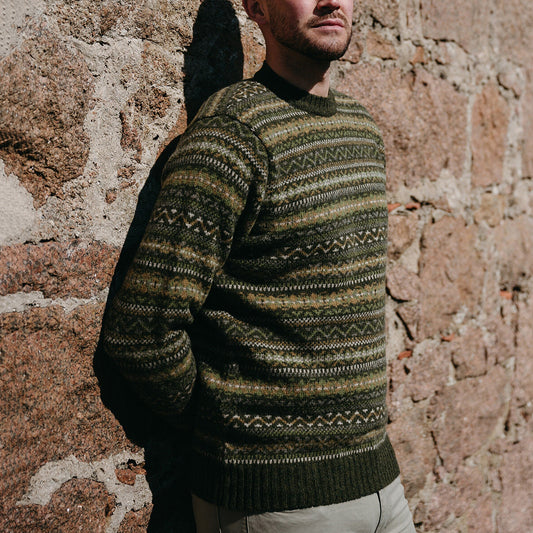 Vintage Brodie Knit Jacquard Crew Neck Sweater elevenforest