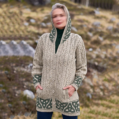 Vintage Celtic Jacquard Knit Cardigan Sweater artswardrobe