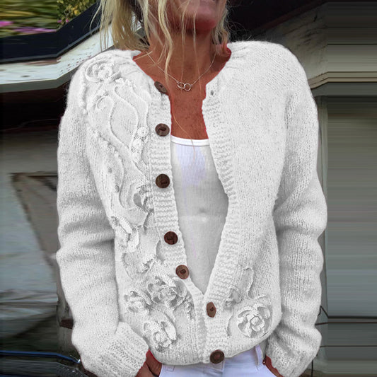 Vintage Floral Art Cozy Casual Sweater elevenforest