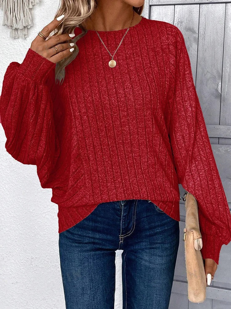 JO | MW - Cozy knitted sweater with balloon sleeves