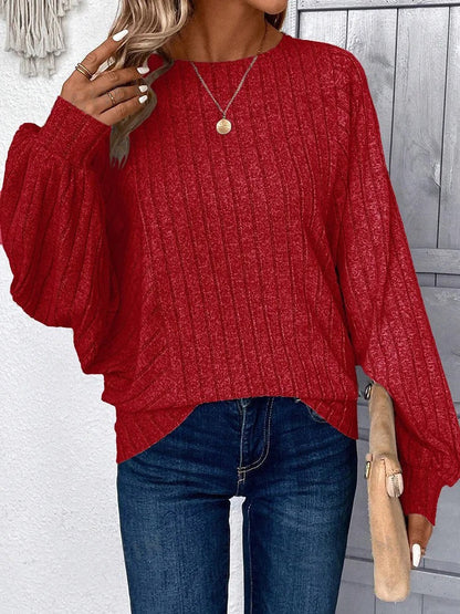 JO | MW - Cozy knitted sweater with balloon sleeves