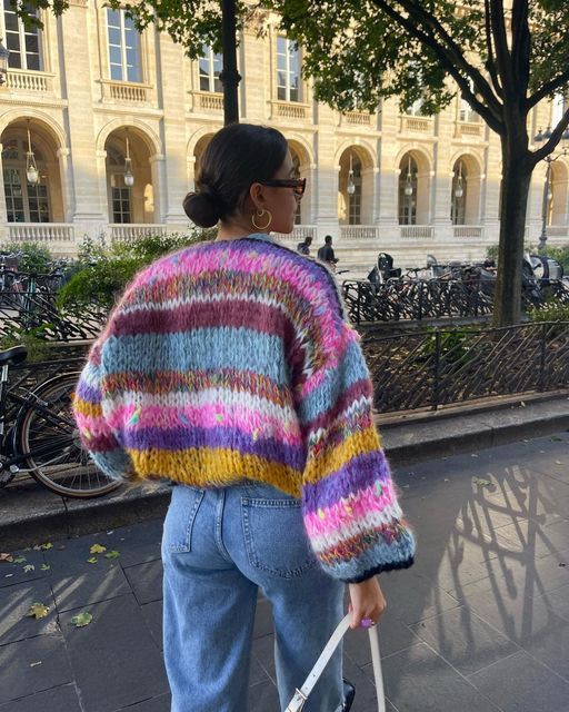 JO | Striped open sweater