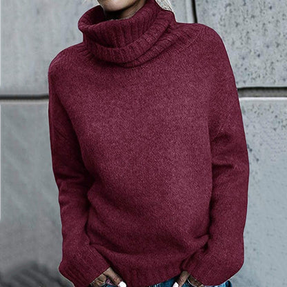 Vintage Irregular Turtleneck Long Sleeve Knitted Sweater elevenforest