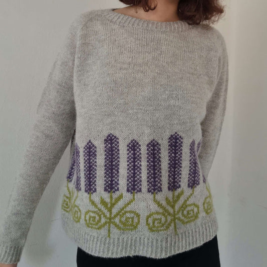 Vintage Wisteria Knitted Cozy Sweater elevenforest