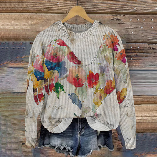 Vintage Turkey Floral Print Women'S Sweater artswardrobe