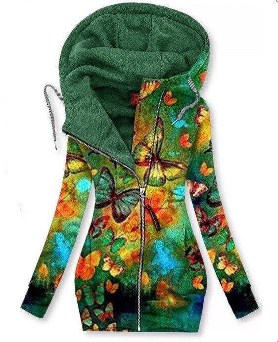 KS | Artistic asymmetric zip-up hoodie