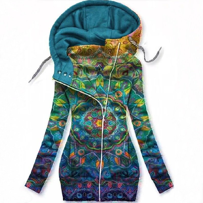 KS | Artistic asymmetric zip-up hoodie