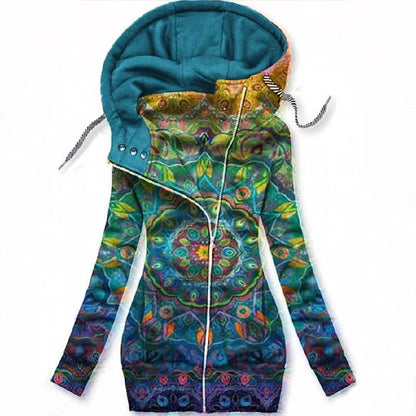 KS | Artistic asymmetric zip-up hoodie