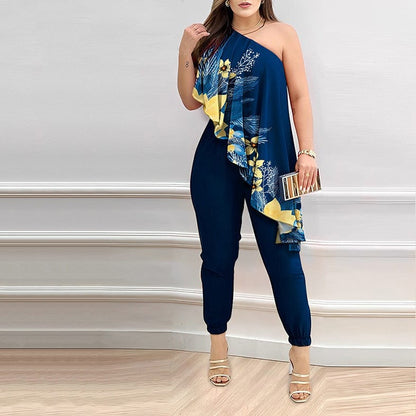 KS | Asymmetric ruffle jumpsuit
