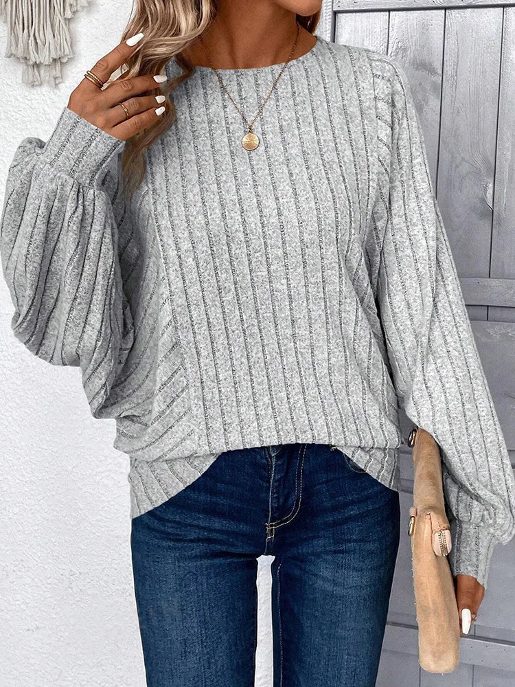 JO | MW - Cozy knitted sweater with balloon sleeves