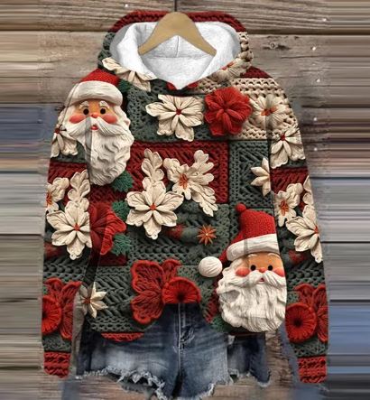 JO | Vintage Santa Hoodie with print