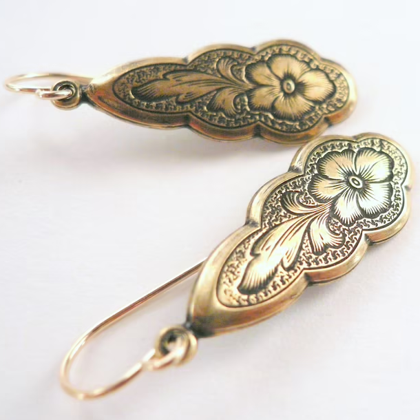 Delicate Artisan Gold Earring