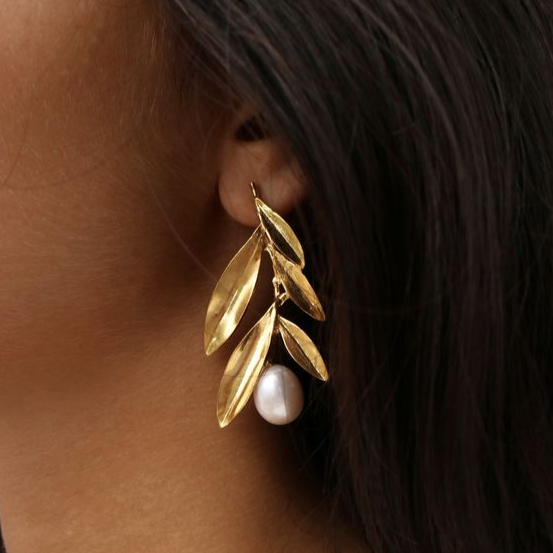 Delicate Artisan Gold Earring