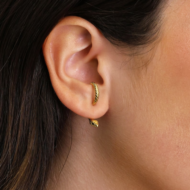 Vintage Handmade Gold Earring