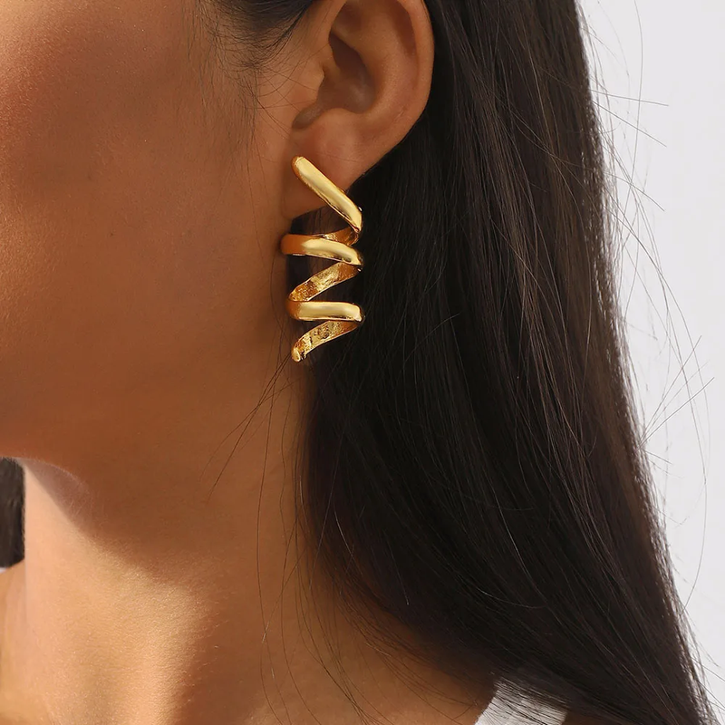 Delicate Artisan Gold Earring