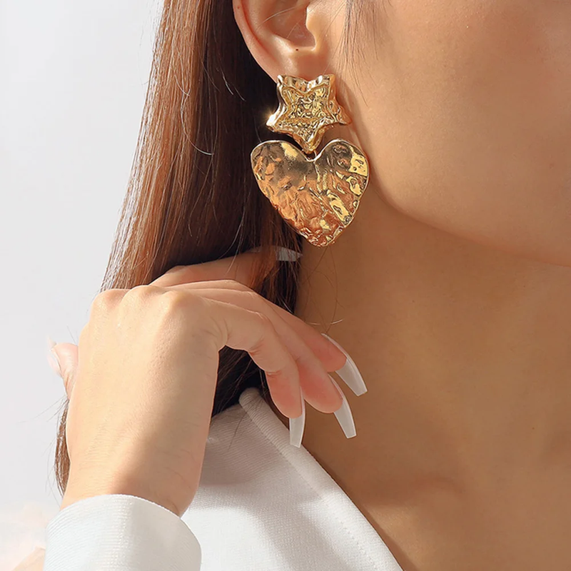 Vintage Handmade Gold Earring