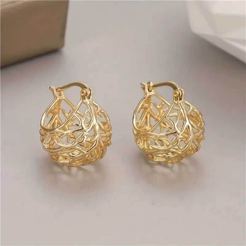 Delicate Artisan Gold Earring