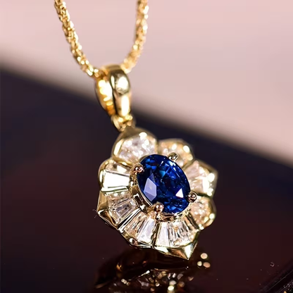 Sapphire Sunburst Necklace