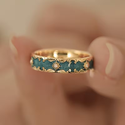 Teal Filigree Ring