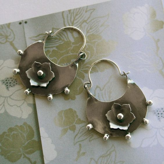Delicate Artisan Silver Earring
