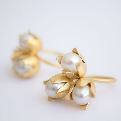 Delicate Artisan Gold Earring