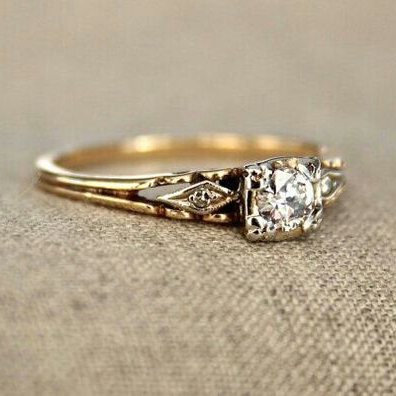 Delicate Artisan Gold Ring