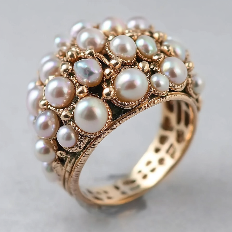 Delicate Artisan Pearl Ring