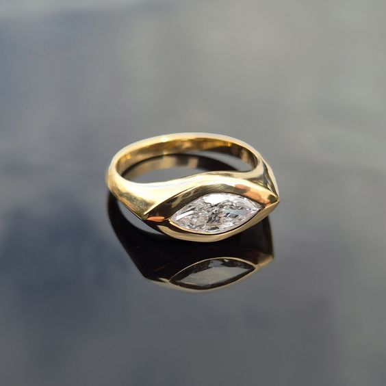 Delicate Artisan Gold Ring