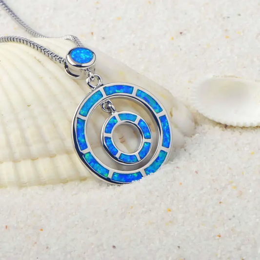 Opal Hoops Necklace