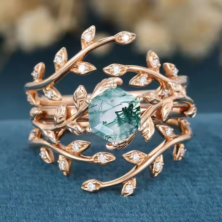 Exotic Rounded Green Stone Ring