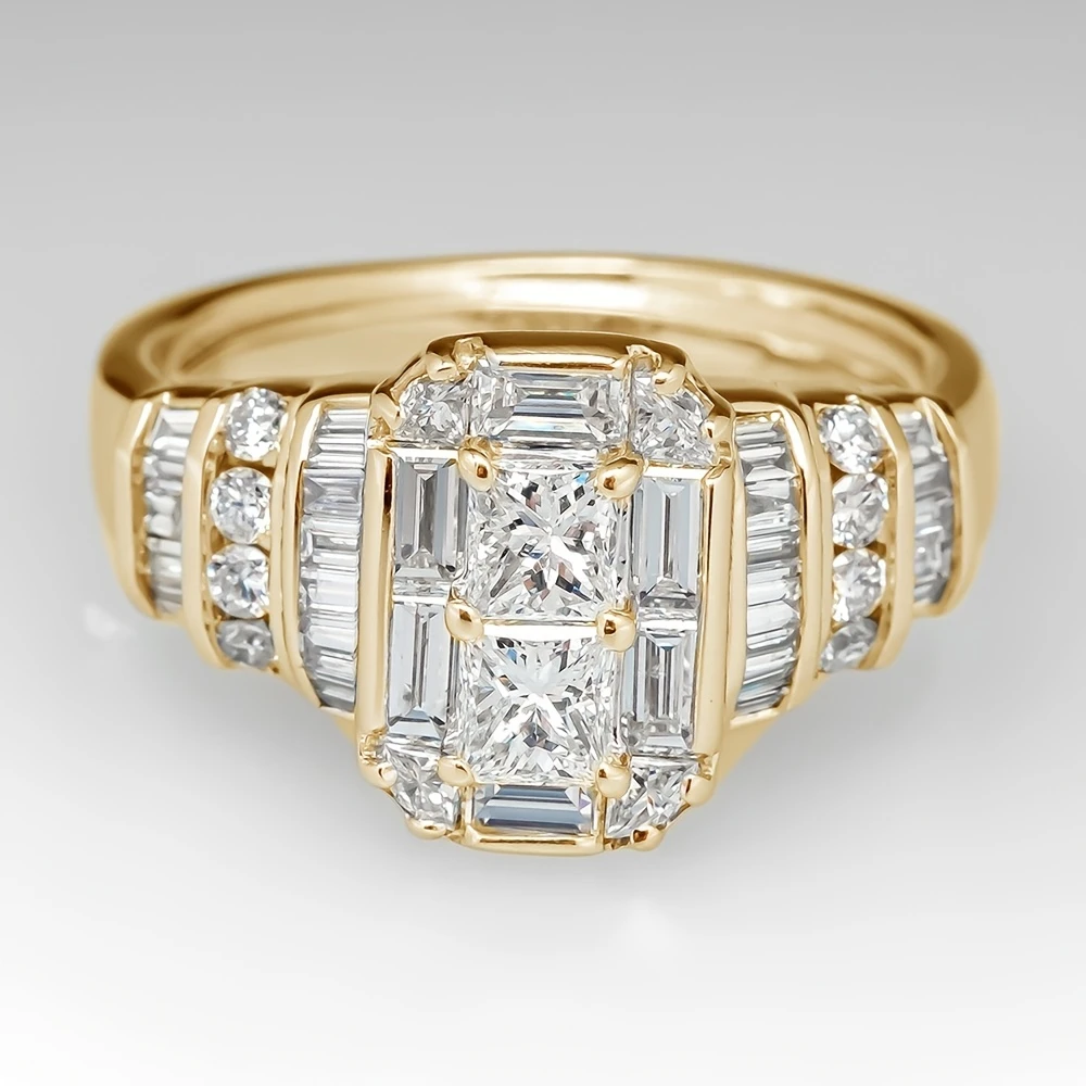 White Glass Golden Ring