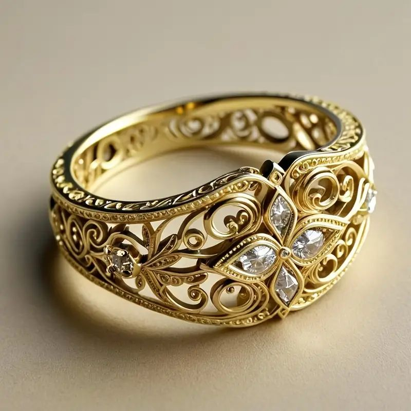 Delicate Artisan Gold Ring