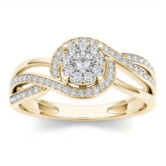Elegant Engagement Promise Gold Ring