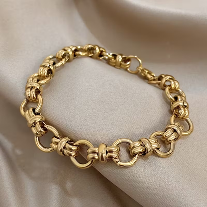 Elegant Gold Chain Braided Bracelet