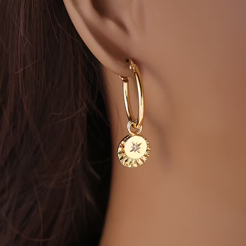 Vintage Handmade Gold Earring