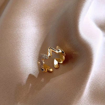 Adjustable Twin Heart Ring