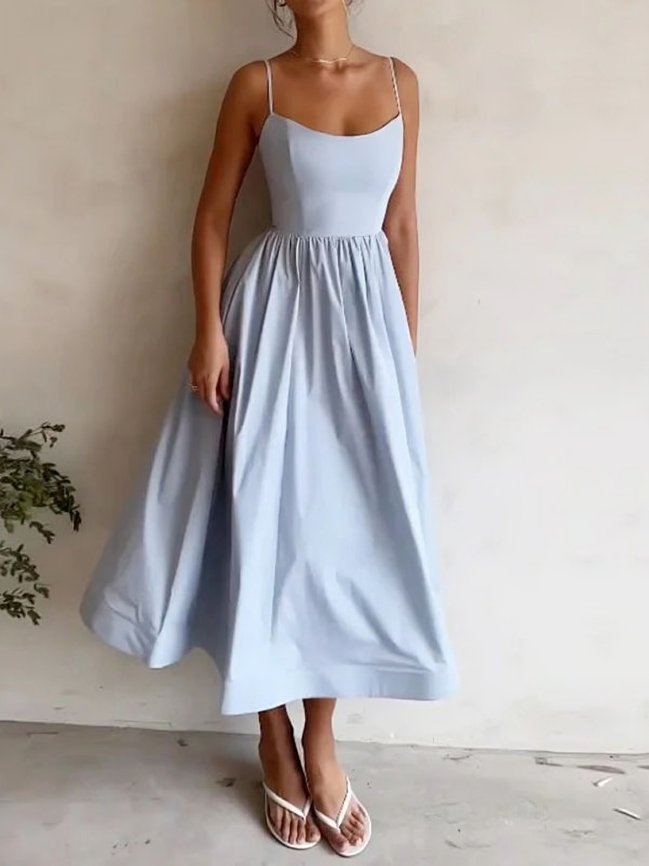 KS | Flowing maxi dress with spaghetti stars